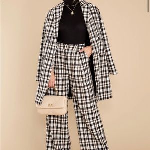 Matching jacket and wide leg pants set